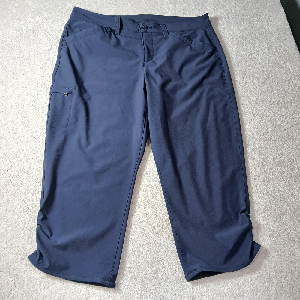 Eddie Bauer Women's Capris Size 10 Blue Force Pro Ruched Hiking Pants Outdoor